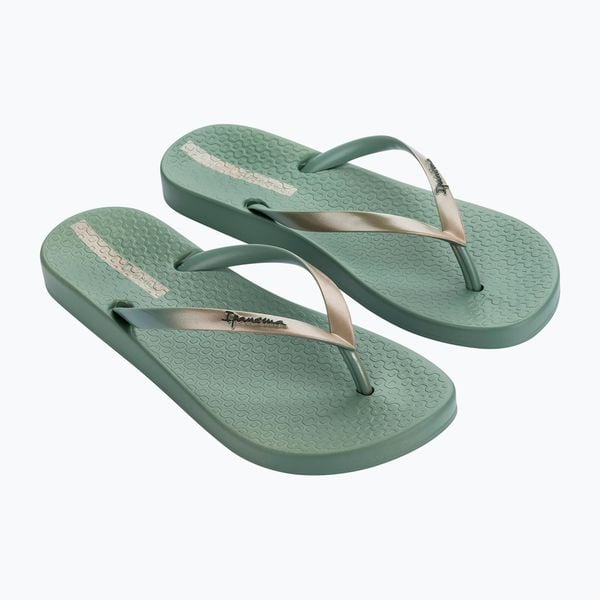 Japonki damskie Ipanema Anat Connect II. Zielone klapki Ipanema, bez wzorów, z materiału, bez obcasa. Za 69.99 zł.
