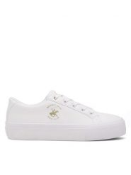 Beverly Hills Polo Club Sneakersy BHPC040W Biały. Białe trampki Beverly Hills Polo Club, bez wzorów, ze skóry, bez zapięcia. Za 179.99 zł.