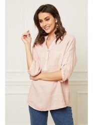 Fleur de Lin Lniana bluzka "Bjorg" w kolorze jasnoróżowym rozmiar: XXL. Różowe bluzki Fleur de Lin, xxl, bez wzorów, ze lnu, bez kołnierzyka, bez ramiączek. Za 130.99 zł.