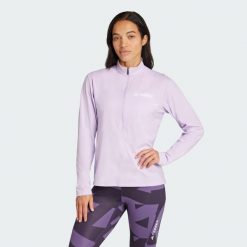 Koszulka Terrex Multi Climacool 1/2 Zip Long Sleeve. Czerwone bluzki Adidas, l, bez wzorów, sportowe, bez kołnierzyka, bez ramiączek. Za 259.00 zł.
