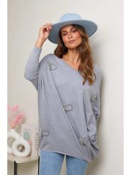 Soft Cashmere Sweter w kolorze szarym rozmiar: 38/40. Szare swetry Soft Cashmere, bez wzorów, bez ramiączek. Za 182.45 zł.