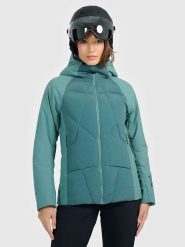 4F Kurtka narciarska w kolorze turkusowym rozmiar: M. Niebieskie kurtki narciarskie 4f, m, bez wzorów, bez kaptura, narciarskie, primaloft. Za 416.77 zł.