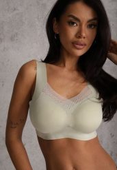 Zielony Sportowy Biustonosz z Usztywnieniem Ozdobiony Siateczkową Wstawką Edalissa. Zielone bielizna sportowa Renee, l, bez wzorów. Za 24.99 zł.