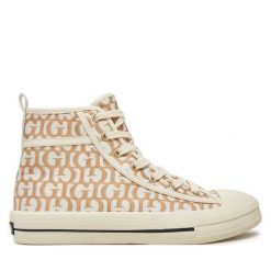 Trampki Guess. Brązowe trampki Guess, z aplikacjami, bez zapięcia. Za 249.99 zł.