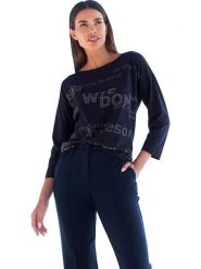 Heine Koszulka w kolorze granatowym rozmiar: 42. Niebieskie bluzki Heine, bez wzorów, bez kołnierzyka, bez ramiączek. Za 87.19 zł.