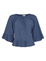MOSS COPENHAGEN Bluzka "Viana" w kolorze granatowym rozmiar: XS. Niebieskie bluzki Moss Copenhagen, xs, bez wzorów, bez kołnierzyka, bez ramiączek. Za 131.43 zł.