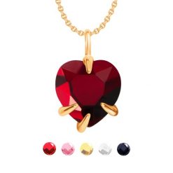 Naszyjnik Amour z czerwonym kryształem pozłacany. Żółte naszyjniki Lilou, pozłacane. Za 268.00 zł.