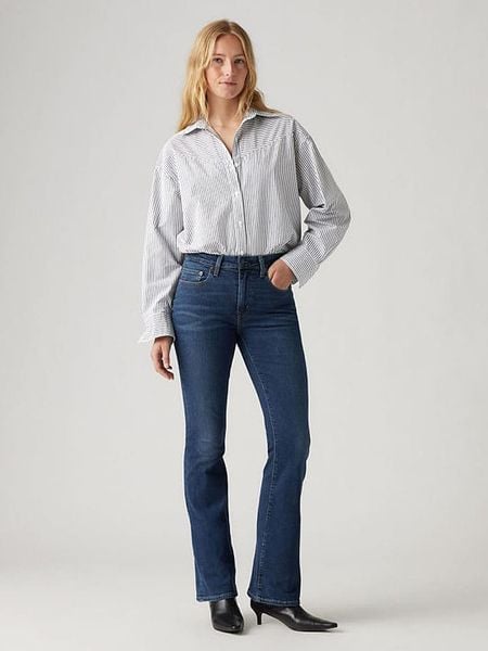 Levi's Dżinsy "725" - Bootcut fit - w kolorze niebieskim rozmiar: W29/L34. Niebieskie jeansy Levi's®, l, z aplikacjami. Za 239.95 zł.