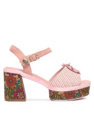 Laura Vita Sandały Noao 01 Różowy. Czerwone sandały Laura Vita, bez wzorów, ze skóry, bez obcasa, na słupku, bez zapięcia. Za 399.99 zł.