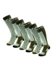 Skarpety narciarskie - unisex - 6 par - oliwkowo-zielone. Zielone skarpety POEDERBAAS, bez wzorów, z elastanu. Za 242.82 zł.