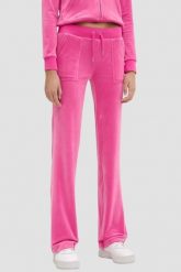 JUICY COUTURE Różowe damskie spodnie welurowe Del Ray Pocket Pant, Rozmiar M. Czerwone spodnie dresowe Juicy Couture, m, bez wzorów, z dresówki. W wyprzedaży za 242.99 zł.