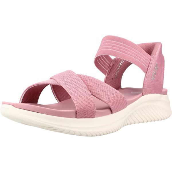Sandały SKECHERS 119975S Rose. Czerwone sandały Skechers, bez wzorów, z materiału, bez obcasa, bez zapięcia. Za 344.99 zł.
