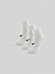 4F Skarpetki krótkie (3-pack) damskie - białe 35-38. Białe skarpety 4f, bez wzorów, z bawełny. Za 49.99 zł.