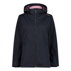 Kurtka damska turystyczna CMP 39A5096. Brązowe kurtki sportowe CMP, l, bez wzorów, z softshellu, z kapturem, trekkingowe. W wyprzedaży za 328.99 zł.