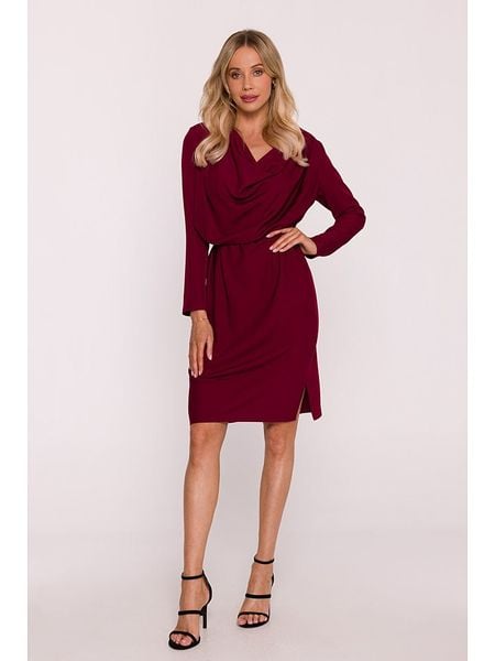 Stylove Sukienka w kolorze bordowym rozmiar: L. Czerwone sukienki Stylove, na co dzień, l, bez wzorów, z tkaniny, bez kołnierzyka, bez ramiączek, mini, proste. Za 274.95 zł.