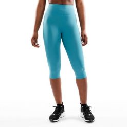 Damskie treningowe legginsy rybaczki Fitness Siroko Zeal. Niebieskie legginsy sportowe SIROKO, l, bez wzorów, z materiału, na fitness i siłownię. Za 169.00 zł.