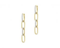 Kolczyki z żółtego złota z diamentami - 0,12 ct - próba 585. Żółte kolczyki Apart, z diamentem, złote. Za 3,090.00 zł.