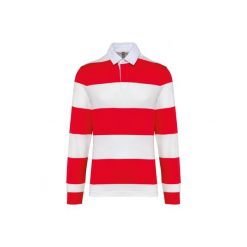 Koszulka polo w paski, długi rękaw Kariban. Czerwone koszulki polo KARIBAN, bez wzorów, bez kołnierzyka, bez ramiączek. Za 197.50 zł.