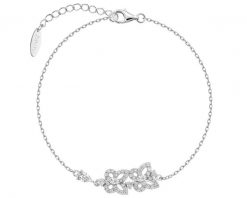 Bransoletka srebrna z cyrkoniami - motyle. Szare bransoletki Apart, z cyrkonią, srebrne. Za 209.00 zł.