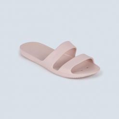 Klapki basenowe damskie Nabaiji 100 Basic. Czerwone klapki NABAIJI, bez wzorów, bez obcasa. Za 29.99 zł.