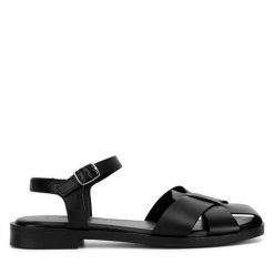 Sandały Sergio Bardi. Czarne sandały Sergio Bardi, bez wzorów, bez obcasa, na płaskiej podeszwie, bez zapięcia. Za 229.99 zł.