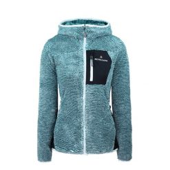 Bluza pluszowa damska BERGSON Acadia. Niebieskie bluzy BERGSON, m, bez wzorów, bez kaptura. W wyprzedaży za 339.00 zł.
