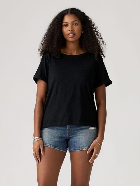 Levi's Koszulka "Julie" w kolorze czarnym rozmiar: S. Czarne bluzki Levi's®, s, bez wzorów, z bawełny, bez kołnierzyka, bez ramiączek. Za 72.95 zł.