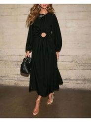 Milan Kiss Sukienka w kolorze czarnym rozmiar: L. Czarne sukienki Milan Kiss, l, bez wzorów, bez kołnierzyka, bez ramiączek, midi. Za 130.99 zł.