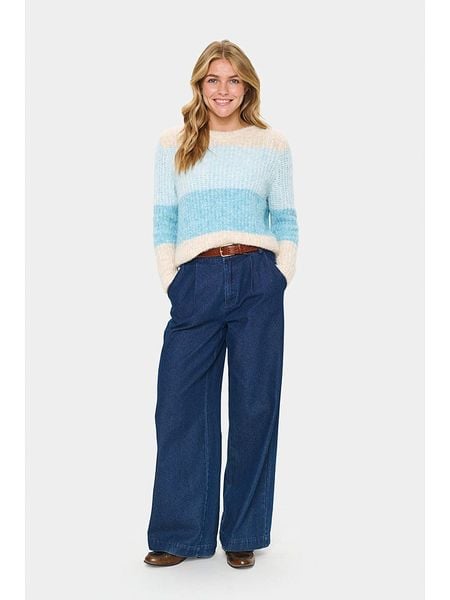 SAINT TROPEZ Sweter w kolorze błękitnym rozmiar: L. Niebieskie swetry Saint Tropez, l, bez wzorów, bez ramiączek. Za 98.87 zł.