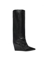 Vic Matié Kozaki 1F2554D_16F010101 Czarny. Czarne kozaki Vic Matié, ze skóry, bez obcasa, na koturnie, bez zapięcia. Za 2,399.00 zł.