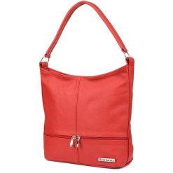 Shopperka czerwona listonoszka Beltimore I66. Czerwone shopper bez wzorów, ze skóry, na ramię, bez dodatków. Za 208.99 zł.