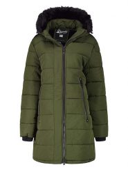 Geographical Norway Płaszcz pikowany "Atruche" w kolorze oliwkowym rozmiar: M. Brązowe płaszcze Geographical Norway, m, bez wzorów, bez kaptura. Za 320.63 zł.