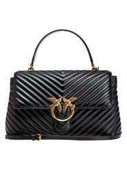 Pinko Skórzana torebka w kolorze czarnym - 34 x 22 x 13 cm rozmiar: onesize. Czarne torby na ramię Pinko, bez wzorów, z materiału, przez ramię, z tłoczeniem, bez dodatków. Za 1,720.45 zł.