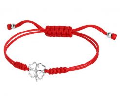 Bransoletka z elementami białego złota z brylantem - koniczyna - 0,008 ct - próba 585. Białe bransoletki Apart, z brylantem, złote. Za 879.00 zł.