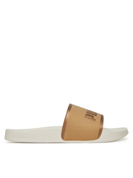 Puma Klapki Leadcat 2.0 Aqua Metallics 401707 02 Beżowy. Brązowe klapki Puma, bez wzorów, ze skóry, bez obcasa. Za 79.99 zł.