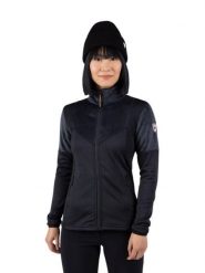 Bluza Rossignol damska W Diretta Fleece FZ czarna. Czarne bluzy Rossignol, l, z aplikacjami, z elastanu, bez kaptura. Za 765.65 zł.