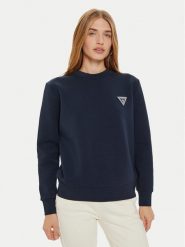 Guess Bluza V4BQ23 KBCK2 Granatowy Regular Fit. Niebieskie bluzy Guess, xs, z aplikacjami, z bawełny, bez kaptura. Za 159.99 zł.