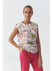 TATUUM Bluzka "Afeli" w kolorze kremowym ze wzorem rozmiar: 38. Brązowe bluzki Tatuum, bez wzorów, z wiskozy, bez kołnierzyka, bez ramiączek. Za 110.29 zł.