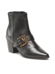 TWINSET Botki 222TCT048 Czarny. Czarne botki Twinset, bez wzorów, ze skóry, bez obcasa, na słupku, bez zapięcia. Za 2,209.00 zł.
