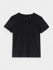 4F Koszulka w kolorze czarnym rozmiar: M. Czarne bluzki 4f, m, bez wzorów, z bawełny, bez kołnierzyka, bez ramiączek. Za 32.90 zł.