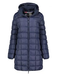 Geographical Norway Płaszcz pikowany "Babette" w kolorze granatowym rozmiar: onesize. Niebieskie płaszcze Geographical Norway, bez wzorów, bez kaptura. Za 246.53 zł.