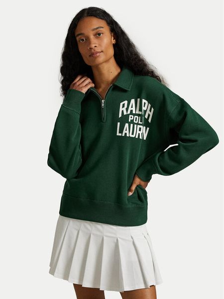 Polo Ralph Lauren Bluza 211971753003 Zielony Relaxed Fit. Zielone bluzy Polo Ralph Lauren, xs, bez wzorów, z bawełny, bez kaptura. Za 739.99 zł.