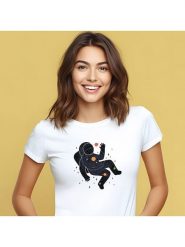 WOOOP Koszulka "Inner space" w kolorze białym rozmiar: S. Białe bluzki Wooop, s, bez wzorów, bez kołnierzyka, bez ramiączek. Za 56.99 zł.