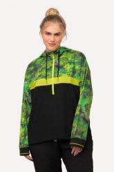 Damskie Bluza z kapturem szybkoschnąca kaptur obszycie z tunelem długi rękaw. Czarne bluzy Ulla Popken, plus size, bez wzorów, z elastanu, z kapturem. Za 279.99 zł.