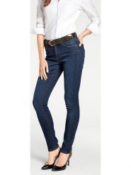 Heine Dżinsy - Slim fit - w kolorze granatowym rozmiar: 36. Niebieskie jeansy Heine, bez wzorów, z podwyższonym stanem. Za 82.95 zł.