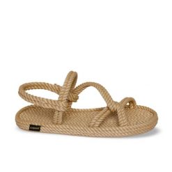 Sandały damskie Mykonos. Brązowe sandały Aulp, bez wzorów, z kauczuku, boho, z otwartym noskiem, bez obcasa, bez zapięcia. Za 349.99 zł.
