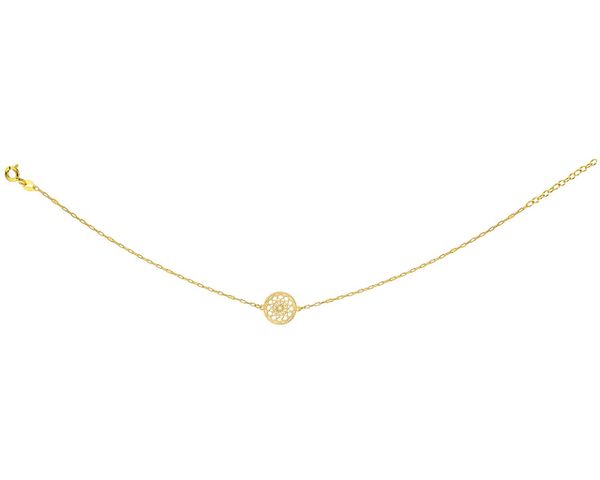 Złota bransoletka, ankier - rozeta. Żółte bransoletki Apart, złote. Za 399.00 zł.