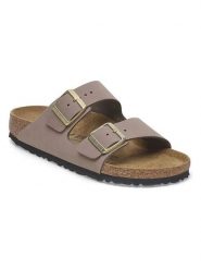 Birkenstock Skórzane klapki "Arizona" w kolorze fioletowym rozmiar: 38. Różowe klapki Birkenstock, bez wzorów, z nubiku, z otwartym noskiem, bez obcasa. Za 366.35 zł.