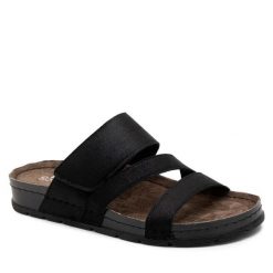 Klapki Go Soft. Czarne klapki GO SOFT, bez wzorów, bez obcasa. Za 63.99 zł.