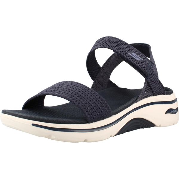 Sandały SKECHERS GO WALK ARCH FIT 2.0 Niebieski. Niebieskie sandały Skechers, bez wzorów, z tkaniny, bez obcasa, bez zapięcia. Za 269.99 zł.